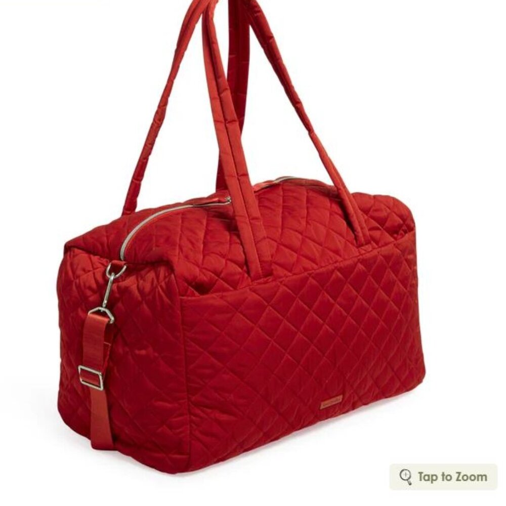 Vera Bradley Large Travel Duffel in Cardinal Red NWT Performance twill